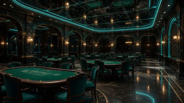 Mesas de cartas en disposición elegante